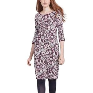 Boden Jessie Style Navy Blue Sheath Dress Empire Waist w/ Pockets 3/4 Sleeves 8P